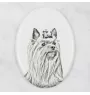 Yorkshire Terrier - Gedenktafel mit einem Foto eines Hundes, Grabplatte mit Druck, personalisierte ovale Platte der Marke Art-Dog