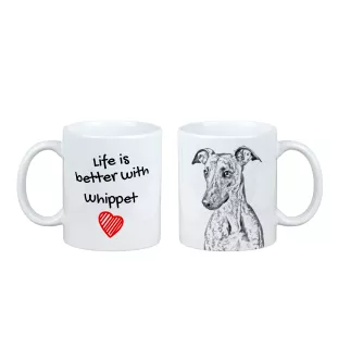 Whippet - cup with a dog, cup with a photo, personalized gift from the Art-Dog brand