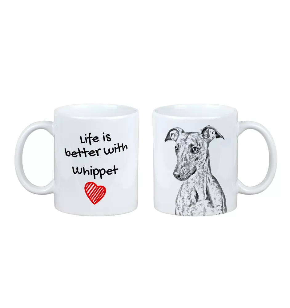 Whippet - cup with a dog, cup with a photo, personalized gift from the Art-Dog brand
