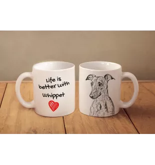 Whippet, Lévrier whippet - tasse avec chien, tasse avec photo, cadeau personnalisé de la marque Art-Dog