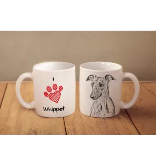 Whippet kubek z psem I love Art-Dog