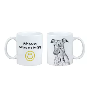 Whippet, Kleiner Englischer Windhund - Tasse mit Hund, fröhliche Tasse für Hundeliebhaber, personalisiertes Geschenk der Marke Art-Dog