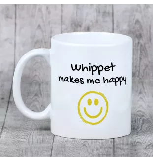 Whippet, Kleiner Englischer Windhund - Tasse mit Hund, fröhliche Tasse für Hundeliebhaber, personalisiertes Geschenk der Marke Art-Dog