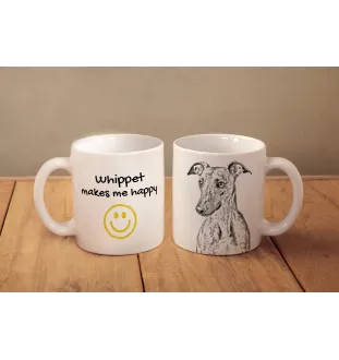 Whippet, Lévrier whippet - tasse avec chien, une tasse joyeuse pour les amoureux des chiens, un cadeau personnalisé de la marque Art-Dog