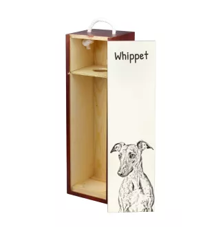 Whippet, Lévrier whippet - boîte à vin avec chien, boîte à alcool avec graphisme, boîte cadeau personnalisée de la marque Art-Dog