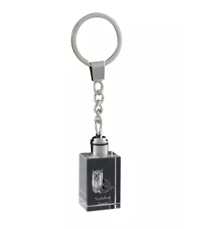 Yorkshire Terrier, Yorkie - Crystal key ring with dog photo, illuminated key ring, unique gift by Art-Dog brand