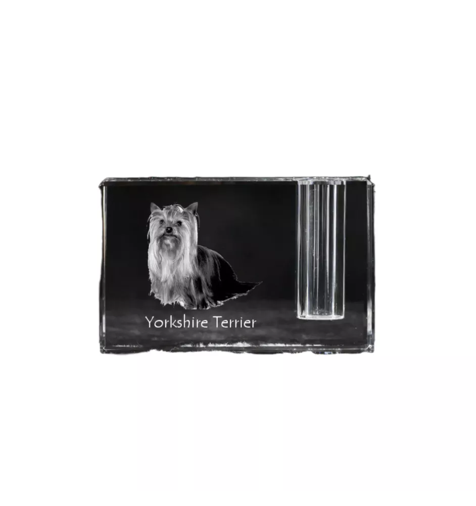 Yorkshire Terrier, Terrier Du Yorkshire, York - Porte-stylos, organiseur en cristal avec photo de chien, décoration de bureau unique par la marque Art-Dog