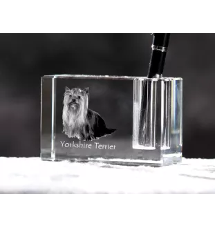 Yorkshire Terrier penholder kryształowy z psem Art-Dog