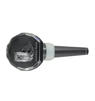 Yorkshire Terrier, Yorkie - Crystal bottle stopper, unique wine stopper with photo, personalised gift for sommelier by Art-Dog brand