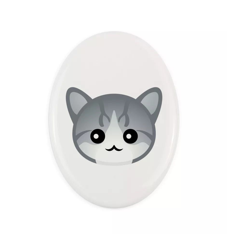 Égéen - une plaque funéraire en céramique avec une illustration et un texte de la marque Art-Dog