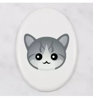 Égéen - une plaque funéraire en céramique avec une illustration et un texte de la marque Art-Dog