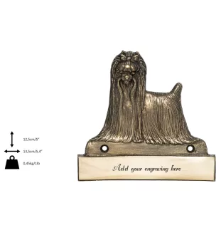 Yorkshire Terrier, Yorkie - address plaque with a dog, brass nameplate, personalized door sign with the brand name Art-Dog
