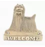 Yorkshire Terrier, Terrier Du Yorkshire, York - une plaque de porte avec un chien, une plaque de bienvenue en laiton, une enseigne exceptionnelle avec l'inscription Welcome de la marque Art-Dog