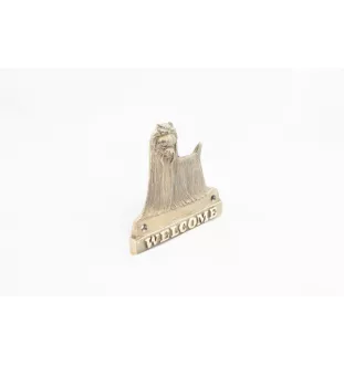 Yorkshire Terrier - Türschild mit Hund, messingfarbenes Willkommensschild, einzigartiges Schild mit der Aufschrift Welcome von der Marke Art-Dog