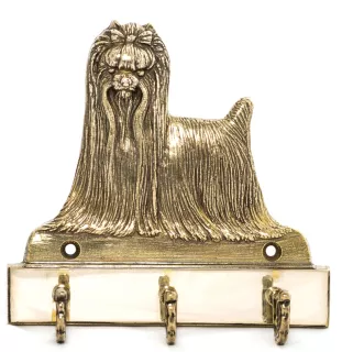 Yorkshire Terrier, Terrier Du Yorkshire, York - porte-clés avec chien, support en laiton pour accessoires pour chiens, élégante décoration pour le couloir de la marque Art-Dog