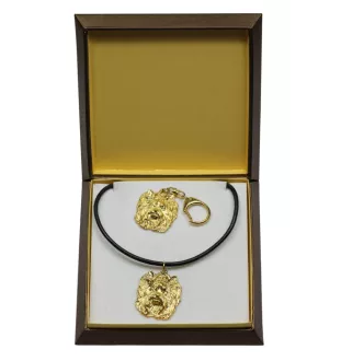 Yorkshire Terrier, Yorkie I - keychain and necklace with a dog in a box, high-quality gold-plated product, Art-Dog brand