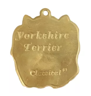 Yorkshire Terrier, Terrier Du Yorkshire, York I - porte-clés et collier avec chien dans une boîte, produit plaqué or de haute qualité, marque Art-Dog