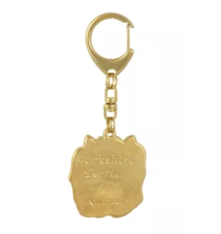 Yorkshire Terrier, Yorkie I - keychain and necklace with a dog in a box, high-quality gold-plated product, Art-Dog brand
