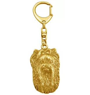 Yorkshire Terrier, Yorkie II - keychain and necklace with a dog in a box, high-quality gold-plated product, Art-Dog brand