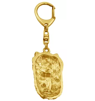 Yorkshire Terrier, Terrier Du Yorkshire, York II - porte-clés et collier avec chien dans une boîte, produit plaqué or de haute qualité, marque Art-Dog