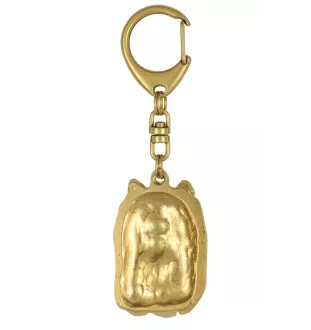 Yorkshire Terrier, Yorkie III - keychain and necklace with a dog in a box, high-quality gold-plated product, Art-Dog brand