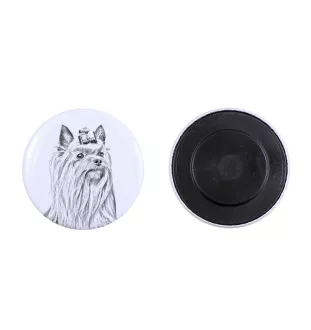 Yorkshire Terrier, Terrier Du Yorkshire, York - aimant avec un œil de chien, exceptionnellement léger, aimant puissant, produit fabriqué à la main par la marque Art-Dog