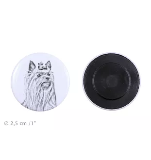 Yorkshire Terrier, Terrier Du Yorkshire, York - aimant avec un œil de chien, exceptionnellement léger, aimant puissant, produit fabriqué à la main par la marque Art-Dog
