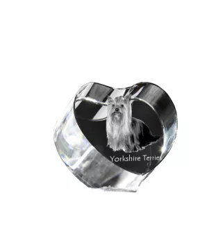 Yorkshire Terrier serce kryształowe z psem Art-Dog