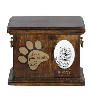 Bobtail américain - urne pour les cendres de chat, urne pour chat avec photo, boîte personnalisée pour les cendres de chat de la marque Art-Dog