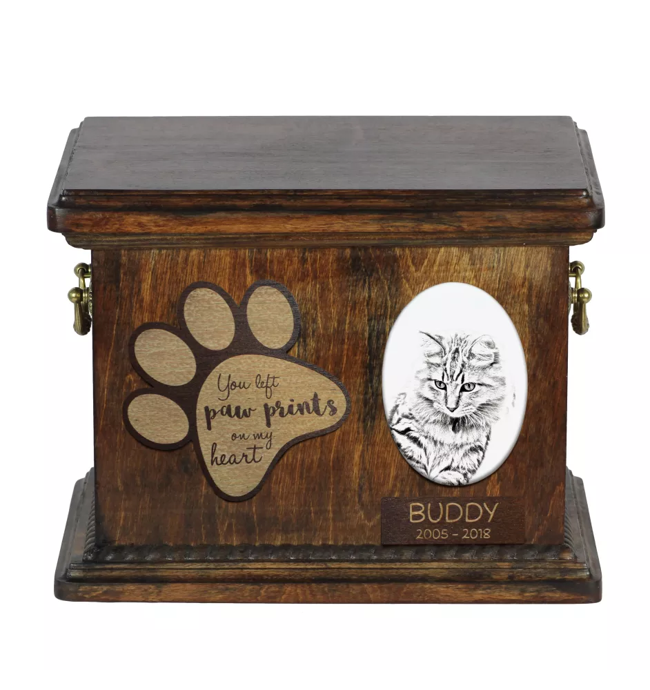 Bobtail américain - urne pour les cendres de chat, urne pour chat avec photo, boîte personnalisée pour les cendres de chat de la marque Art-Dog