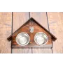Yorkshire Terrier, Yorkie II - wooden stand with bowls for a dog, decorative dog bowls, a gift for adopting a dog from the Art-Dog brand