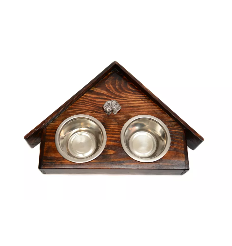 Yorkshire Terrier, Terrier Du Yorkshire, York III - support en bois avec des bols pour chien, bols pour chien décoratifs, cadeau pour l'adoption d'un chien de la marque Art-Dog