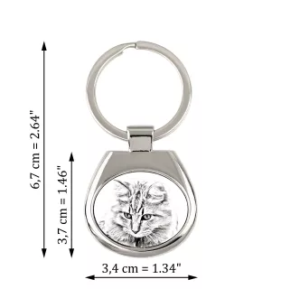 Bobtail américain - porte-clés avec un chat, porte-clés imprimé, breloque personnalisée de la marque Art-Dog