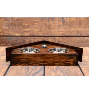 Yorkshire Terrier III - Holzständer mit Schalen für Hunde, dekorative Hundeschalen, Geschenk zur Adoption eines Hundes von der Marke Art-Dog