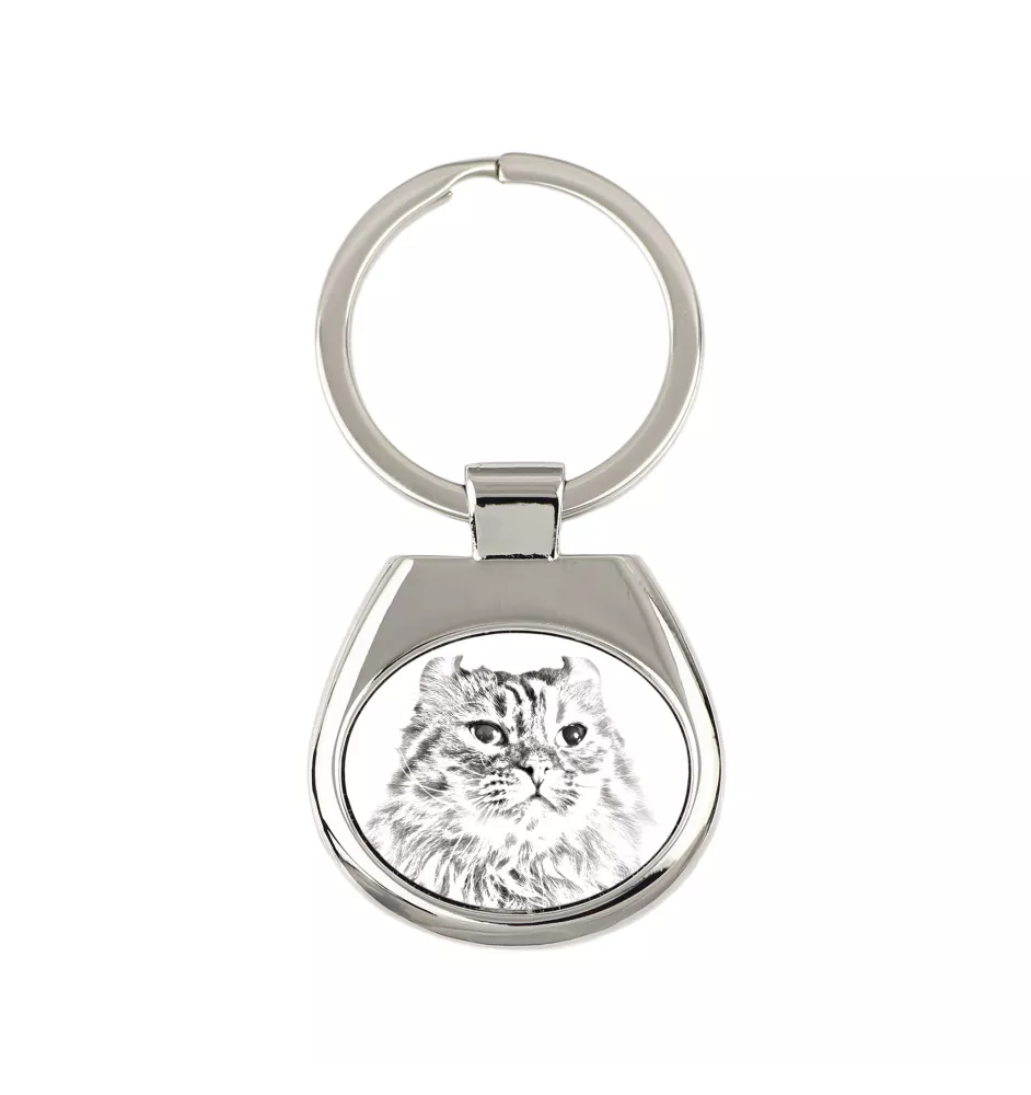 Chat à boucles américaines - porte-clés avec un chat, porte-clés imprimé, breloque personnalisée de la marque Art-Dog
