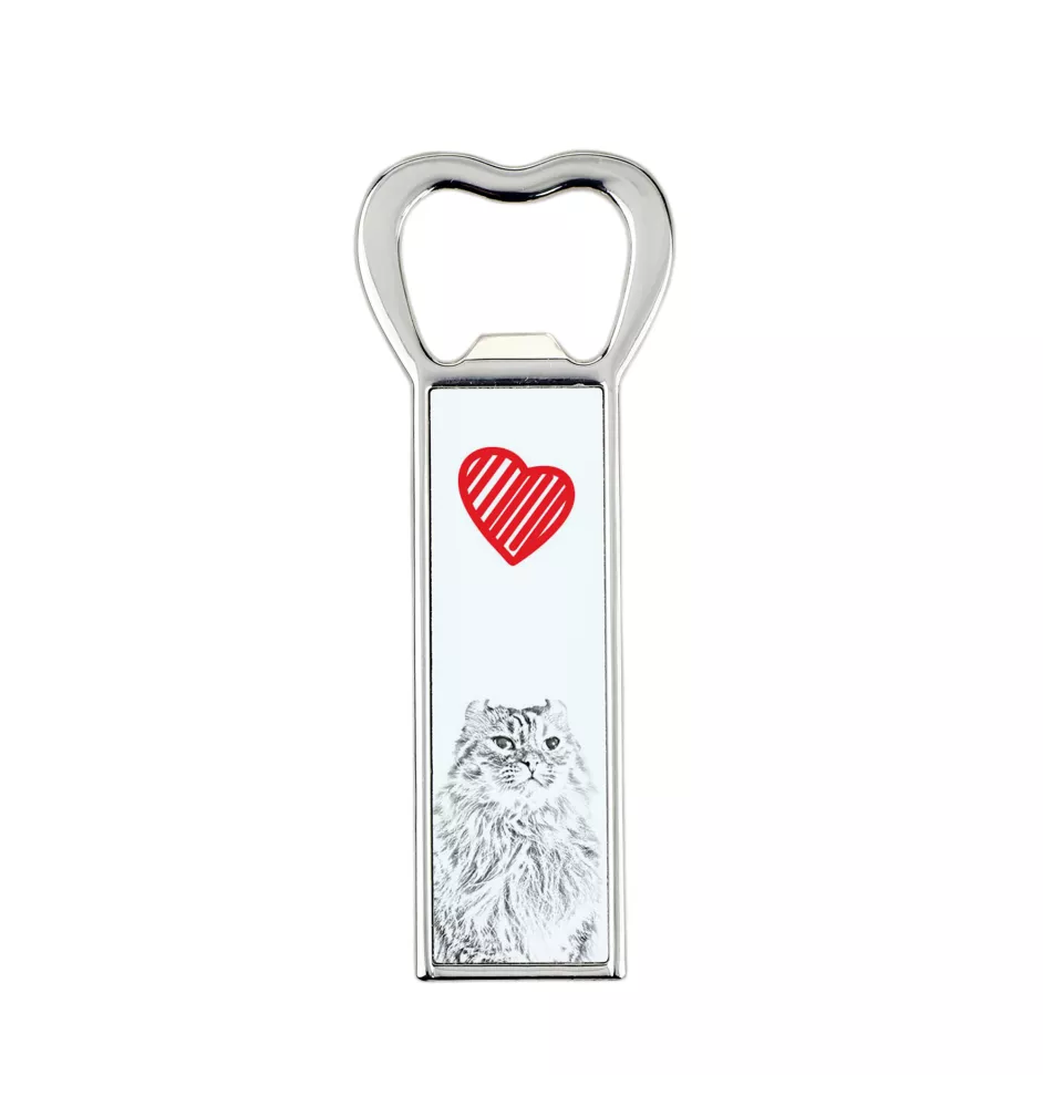 American Curl Cat - bottle opener with a cat, personalized fridge opener, unique gift for men by Art-Dog brand