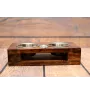 Yorkshire Terrier, Yorkie II - wooden stand with bowls for a dog, steel dog bowls, a gift for adopting a dog from the Art-Dog brand