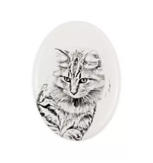 American Bobtail - commemorative plaque with a cat photo, tombstone with a print, personalized oval plaque from the Art-Dog brand