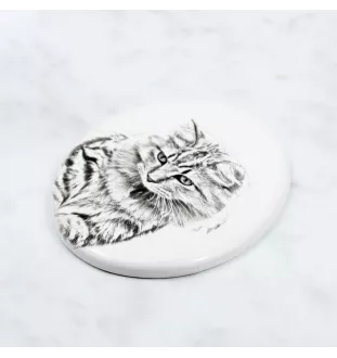Amerikanisch Bobtail - Gedenktafel mit einem Foto einer Katze, Grabplatte mit Druck, personalisierte ovale Platte der Marke Art-Dog