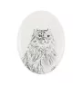 Chat à boucles américaines - une plaque commémorative avec une photo de chat, une plaque funéraire avec une impression, une plaque ovale personnalisée de la marque Art-Dog