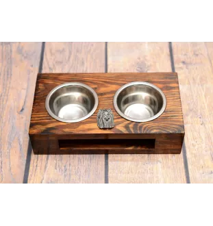 Yorkshire Terrier III - Holzständer mit Näpfen für Hunde, Edelstahlnäpfe, Geschenk zur Adoption eines Hundes von der Marke Art-Dog