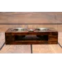 Yorkshire Terrier, Yorkie III - wooden stand with bowls for a dog, steel dog bowls, a gift for adopting a dog from the Art-Dog brand