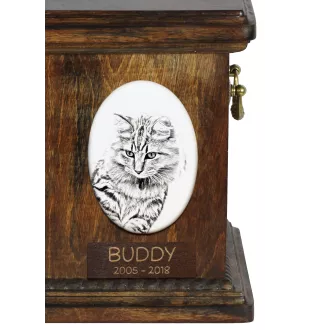 Amerikanisch Bobtail - Gedenktafel mit einem Foto einer Katze, Grabplatte mit Druck, personalisierte ovale Platte der Marke Art-Dog