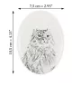 Chat à boucles américaines - une plaque commémorative avec une photo de chat, une plaque funéraire avec une impression, une plaque ovale personnalisée de la marque Art-Dog