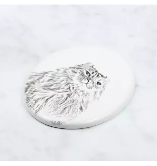 Chat à boucles américaines - une plaque commémorative avec une photo de chat, une plaque funéraire avec une impression, une plaque ovale personnalisée de la marque Art-Dog
