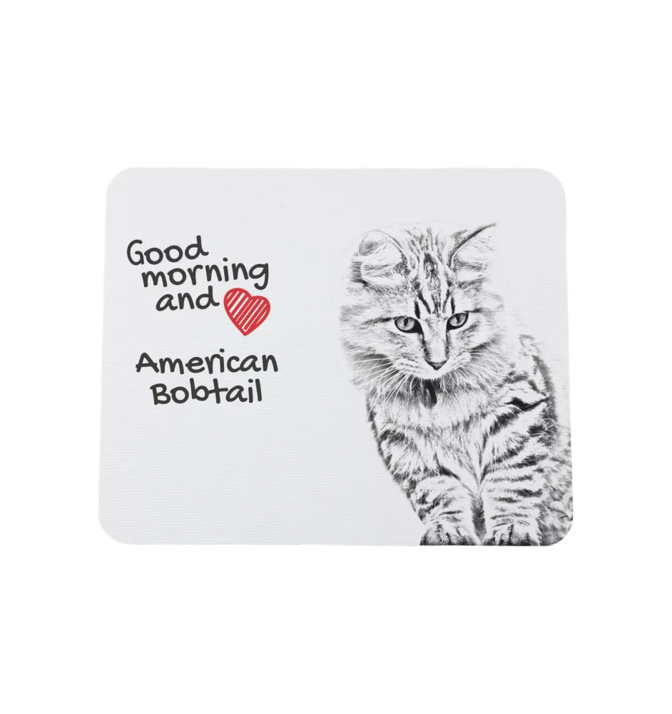 American Bobtail - mouse pad with print, personalized cat pad, unique gadget for an office worker from the Art-Dog brand