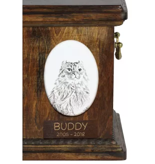 Chat à boucles américaines - une plaque commémorative avec une photo de chat, une plaque funéraire avec une impression, une plaque ovale personnalisée de la marque Art-Dog