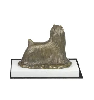 Yorkshire Terrier, Terrier Du Yorkshire, York - statuette de chien, figurine sur un socle blanc, trophée pour exposition de chiens de la marque Art-Dog