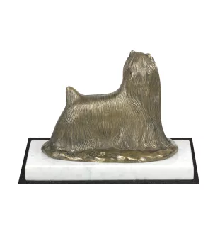 Yorkshire Terrier, Terrier Du Yorkshire, York - une statuette de chien, une figurine en marbre blanc, un trophée pour l'exposition de chiens de la marque Art-Dog