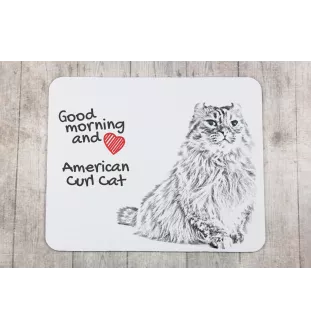 American Curl Katze - Mauspad mit Druck, personalisiertes Mauspad mit Katze, einzigartiges Gadget für Büroangestellte von Art-Dog.